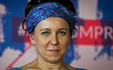 This picture from September 17, 2018, shows Polish author Olga Tokarczuk in Krakow, Poland. (Beata Zawrel/AFP)