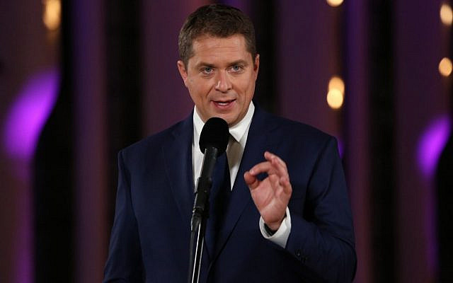 In this photo from October 10, 2019, Conservative Party leader Andrew Scheer speaks during a press conference following the Federal leaders French language debate at the Canadian Museum of History in Gatineau, Quebec. (Dave Chan/AFP) In this photo from October 10, 2019, Conservative Party leader Andrew Scheer speaks during a press conference following the Federal leaders French language debate at the Canadian Museum of History in Gatineau, Quebec. (Dave Chan/AFP)