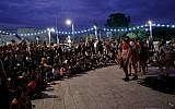 Illustrative: A performance during the Acre in Hebrew Fringe Theater Festival in Acre on October 16, 2019. (Emmanuel Dunand/AFP)