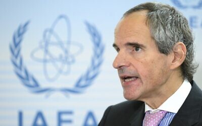 In this photo taken on October 2, 2019, one of the four candidates for the general director of the International Atomic Energy Agency (IAEA), Argentina's Rafael Grossi, speaks to the press after an agency hearing. (JOE KLAMAR / AFP)