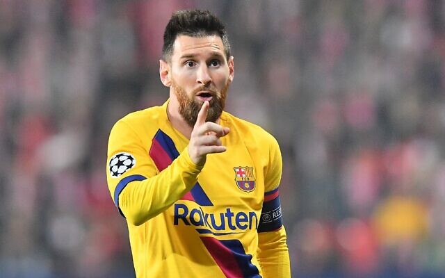 Barcelona's Argentine forward Lionel Messi reacts during the UEFA Champions League football match between SK Slavia Prague and FC Barcelona in Prague, Czech Republic on October 23, 2019. (JOE KLAMAR / AFP) Barcelona's Argentine forward Lionel Messi reacts during the UEFA Champions League football match between SK Slavia Prague and FC Barcelona in Prague, Czech Republic on October 23, 2019. (JOE KLAMAR / AFP)