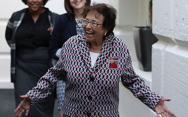 House Appropriations Committee Chairman Nita Lowey (Democrat-New York) leaves a meeting with the House Democratic caucus on September 25, 2019, at the Capitol in Washington. (Mark Wilson/Getty Images via JTA) House Appropriations Committee Chairman Nita Lowey (Democrat-New York) leaves a meeting with the House Democratic caucus on September 25, 2019, at the Capitol in Washington. (Mark Wilson/Getty Images via JTA)