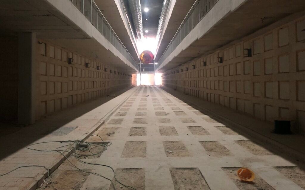 A new tunnel network will ultimately hold some 23,000 bodies and is expected to be filled within a decade. (Sam Sokol / JTA)
