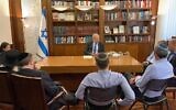 Prime Minister Bejnamin Netanyahu meets with heads of right-wing and ultra-Orthodox parties in Jerusalem, October 23, 2019 (Likud)