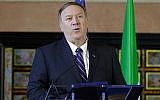 US Secretary of State Mike Pompeo speaks after meeting Italian Foreign Minister Luigi Di Maio in Rome, October 2, 2019. (AP Photo/Andrew Medichini)