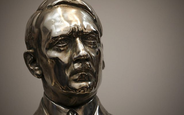 A bust German Nazi leader Adolf Hitler discovered by police in 2017 is displayed at a press conference in Buenos Aires, Argentina, October 2, 2019. (Natacha Pisarenko/AP)