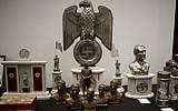 Nazi artifacts discovered by police in 2017 are displayed during a press conference in Buenos Aires, Argentina, October 2, 2019. (Natacha Pisarenko/AP)
