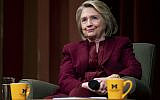 Former secretary of state Hillary Clinton lectures on foreign policy at Rackham Auditorium on October 10, 2019 in Ann Arbor, Michigan. (Jacob Hamilton/Ann Arbor News via AP)
