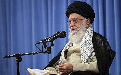 Supreme Leader Ayatollah Ali Khamenei in a meeting in Tehran, Iran, September 17, 2019. (Office of the Iranian Supreme Leader via AP)
