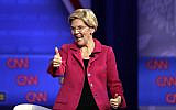 Democratic presidential candidate Sen. Elizabeth Warren, D-Mass., speaks during the Power of our Pride Town Hall Thursday, Oct. 10, 2019, in Los Angeles. (AP/Marcio Jose Sanchez)