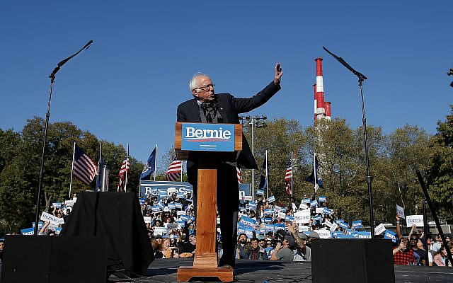 Sen. Bernie Sanders speaks to supporters during a campaign rally on Oct. 19, 2019 in New York. (AP Photo/Eduardo Munoz Alvarez) Sen. Bernie Sanders speaks to supporters during a campaign rally on Oct. 19, 2019 in New York. (AP Photo/Eduardo Munoz Alvarez)