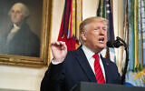 US President Donald Trump speaks October 27, 2019 in the Diplomatic Room of the White House in Washington, announcing that Abu Bakr al-Baghdadi, the shadowy leader of the Islamic State group is dead after being targeted by a US military raid in Syria. (AP Photo/Manuel Balce Ceneta)