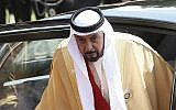 In this 2013 file photo, President of the United Arab Emirates Sheik Khalifa bin Zayed Al Nahyan arrives to meet Britain's Queen Elizabeth II in Windsor in England (AP Photo/Kirsty Wigglesworth, pool)