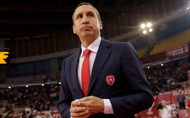 David Blatt before a Euroleague game in Athens, Greece, October 19. 2018. (Panagiotis Moschandreou/Euroleague Basketball via Getty Images and JTA) David Blatt before a Euroleague game in Athens, Greece, October 19. 2018. (Panagiotis Moschandreou/Euroleague Basketball via Getty Images and JTA)