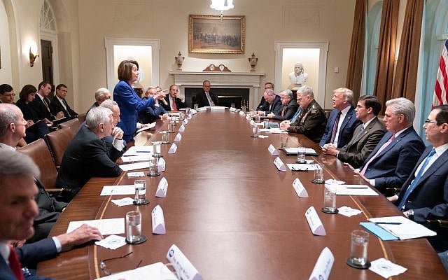 An image tweeted on October 16, 2019 by US President Donald Trump showing a confrontation with Speaker of the House Nancy Pelosi. (Twitter) An image tweeted on October 16, 2019 by US President Donald Trump showing a confrontation with Speaker of the House Nancy Pelosi. (Twitter)