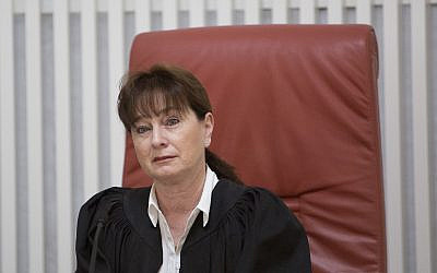 Then-Supreme Court justice Anat Baron on March 8, 2017 (Noam Revkin Fenton/Flash90)