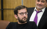 Likud spokesman Jonatan Urich speaks at a Central Elections Committee meeting at the Knesset in Jerusalem, April 3, 2019. (Yonatan Sindel/Flash90)