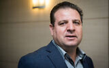 Joint List leader Ayman Odeh arrives for a meeting with party members at the Knesset on September 22, 2019. (Yonatan Sindel/Flash90)