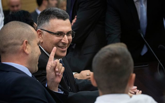 Likud party member Gideon Saar at the party faction meeting during the opening session of the 22nd Knesset, on October 3, 2019. (Hadas Parush/Flash90) Likud party member Gideon Saar at the party faction meeting during the opening session of the 22nd Knesset, on October 3, 2019. (Hadas Parush/Flash90)