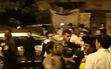 Screen capture from video of ultra-Orthodox protesters clash with police in Jerusalem, October 16, 2019. (YouTube)