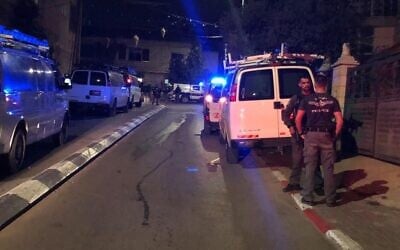 Police attend the scene of a brawl between two families in the village of Tur'an, October 27, 2019 (Israel Police)