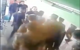 Soldiers from the IDF Netzah Yehuda battalion argue with Bedouin men before fighting with them at a gas station in southern Israel on October 17, 2019. (Screen capture)