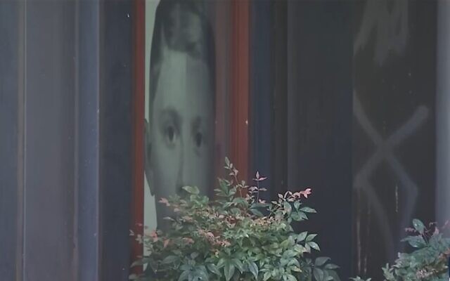 Screen capture from video of alleged white supremacist graffiti discovered sprayed on The Holocaust Center for Humanity in Seattle, October 2019. (YouTube) Screen capture from video of alleged white supremacist graffiti discovered sprayed on The Holocaust Center for Humanity in Seattle, October 2019. (YouTube)