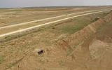 Newly constructed earthworks and sniper posts on the Gaza border in footage broadcast by Channel 13 on October 9, 2019. (Screenshot)