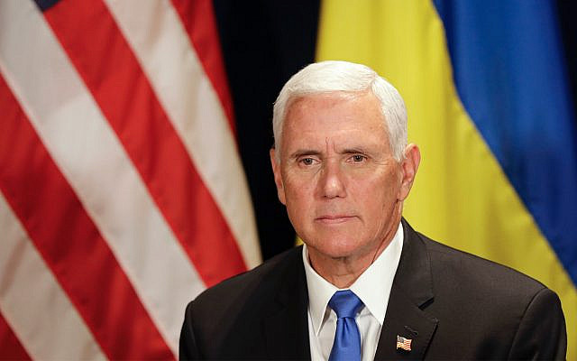 US Vice President Mike Pence waits before a meeting with Ukraine's President Volodymyr Zelensky, in Warsaw, Poland, September 1, 2019. (AP Photo/Petr David Josek) US Vice President Mike Pence waits before a meeting with Ukraine's President Volodymyr Zelensky, in Warsaw, Poland, September 1, 2019. (AP Photo/Petr David Josek)
