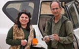 This undated photo provided by the family of the late Iranian-Canadian professor Kavous Seyed-Emami, shows him, right, and his wife, Maryam Mombeini, in an unidentified place in Iran. (Family of Kavous Seyed-Emami via AP)