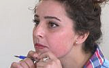 A student at Rojava University's women's studies program. (Channel 12 screenshot)