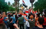Demonstrators gather in Tahrir Square in Baghdad, Iraq, October 24, 2019. (AP Photo/Khalid Mohammed)