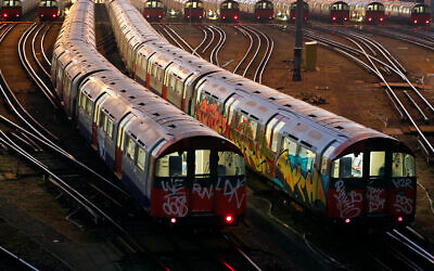 Illustrative: London underground trains parked at a depot at Boston Manor station in London, September 27, 2018. (AP Photo/Frank Augstein)