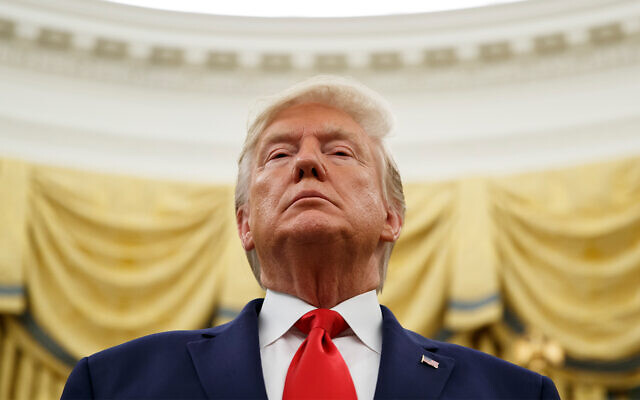 US President Donald Trump in the Oval Office of the White House, October 24, 2019, in Washington. (AP Photo/Alex Brandon) US President Donald Trump in the Oval Office of the White House, October 24, 2019, in Washington. (AP Photo/Alex Brandon)