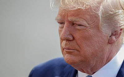 US President Donald Trump speaks to the media on the South Lawn of the White House in Washington, October 4, 2019. (AP Photo/Pablo Martinez Monsivais)