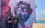 The work of street art created by Spanish artists PichiAvo on a Jaffa wall as part of Patron of Arts (Courtesy Patron of Arts)