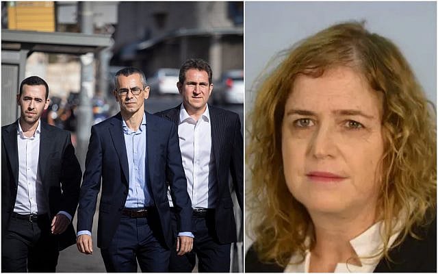 (L) Prime Minister Benjamin Netanyahu's attorneys, led by Yossi Ashkenazi (c) arrive at the Justice Ministry in Jerusalem for a pre-indictment hearing regarding the corruption cases in which Netanyahu is a suspect, on October 6, 2019. (Hadas Parush/Flash90) (R) Tel Aviv District prosecutor Liat Ben Ari. (Justice Ministry) (L) Prime Minister Benjamin Netanyahu's attorneys, led by Yossi Ashkenazi (c) arrive at the Justice Ministry in Jerusalem for a pre-indictment hearing regarding the corruption cases in which Netanyahu is a suspect, on October 6, 2019. (Hadas Parush/Flash90) (R) Tel Aviv District prosecutor Liat Ben Ari. (Justice Ministry)