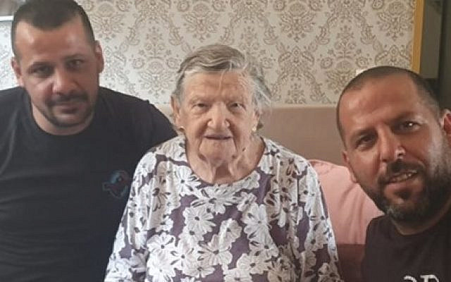 Simon and Salim Matari, with Rosa Meir (Facebook)