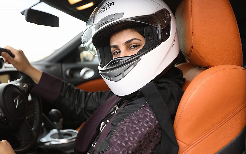 Woman motorsport racer Amjad Al-Amri, featured in the new HBO documentary, 'Saudi Women's Driving School.' (Courtesy HBO)