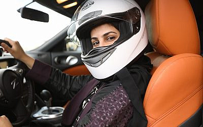 Woman motorsport racer Amjad Al-Amri, featured in the new HBO documentary, 'Saudi Women's Driving School.' (Courtesy HBO)