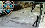 Vandals break the windows of the Rivnitz synagogue in Brooklyn during Rosh Hashanah services on September 30, 2019. Screen capture: Williamsburg News)