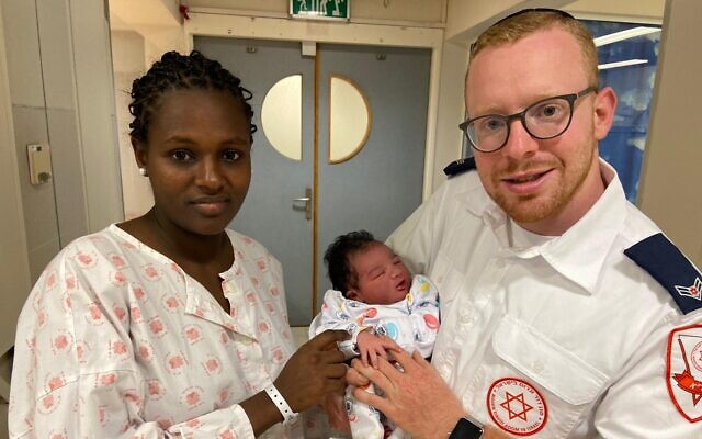 Medic Issachar Weiss, 24, delivers three babies in the span of 48 hours (courtesy of Magen David Adom)