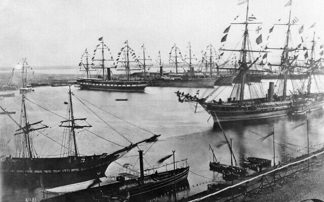 This file photo taken in November 1869 shows the inauguration of the Suez Canal in Egypt. (AFP)