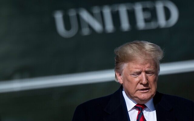 US President Donald Trump walks to Air Force One at Andrews Air Force Base November 9, 2019, in Maryland. (Brendan Smialowski / AFP) US President Donald Trump walks to Air Force One at Andrews Air Force Base November 9, 2019, in Maryland. (Brendan Smialowski / AFP)