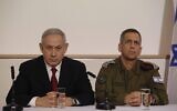 Prime Minister Benjamin Netanyahu (L) and IDF Chief of Staff Aviv Kohavi address the media at the Defense Ministry in Tel Aviv on November 12, 2019. (GIL COHEN-MAGEN / AFP)
