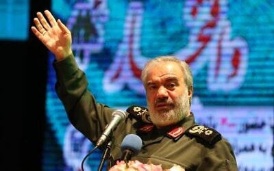 Ali Fadavi, deputy chief of the Islamic Revolution Guard Corps (IRGC), delivers a speech during Basij Week in the Iranian capital Tehran on November 24, 2019. (Atta Kenare/AFP)