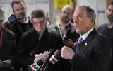 Former New York mayor Michael Bloomberg speaks to the press about his possible run for president, after touring the WH Bagshaw Company Factory in Nashua, New Hampshire, on January 29, 2019. (Joseph Prezioso/AFP/ File)