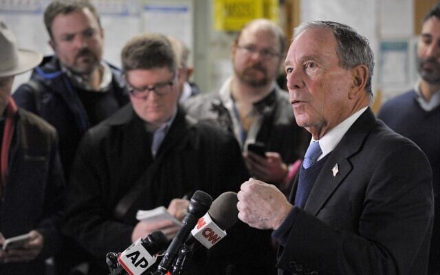 Former New York mayor Michael Bloomberg speaks to the press about his possible run for president, after touring the WH Bagshaw Company Factory in Nashua, New Hampshire, on January 29, 2019. (Joseph Prezioso/AFP/ File) Former New York mayor Michael Bloomberg speaks to the press about his possible run for president, after touring the WH Bagshaw Company Factory in Nashua, New Hampshire, on January 29, 2019. (Joseph Prezioso/AFP/ File)