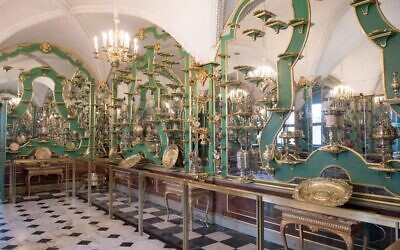 A picture taken on April 9, 2019, shows one of the rooms in the Green Vault (Gruenes Goelbe) at the Royal Palace in Dresden, Germany. (Sebastian Kahnert/dpa/AFP)