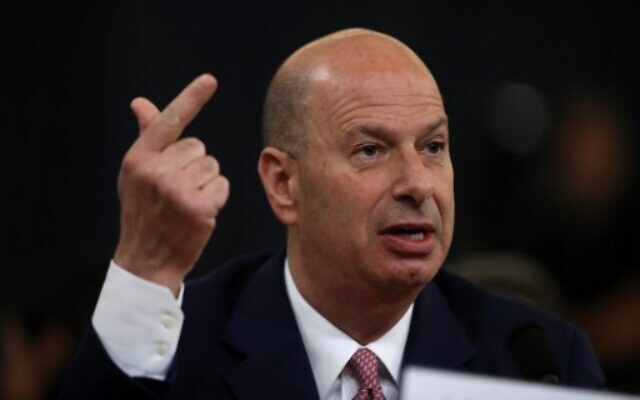 Gordon Sondland, the U.S ambassador to the European Union, makes an opening statement before testifying to the House Intelligence Committee in the Longworth House Office Building on Capitol Hill November 20, 2019, in Washington, DC. (Drew Angerer/Getty Images/AFP) Gordon Sondland, the U.S ambassador to the European Union, makes an opening statement before testifying to the House Intelligence Committee in the Longworth House Office Building on Capitol Hill November 20, 2019, in Washington, DC. (Drew Angerer/Getty Images/AFP)